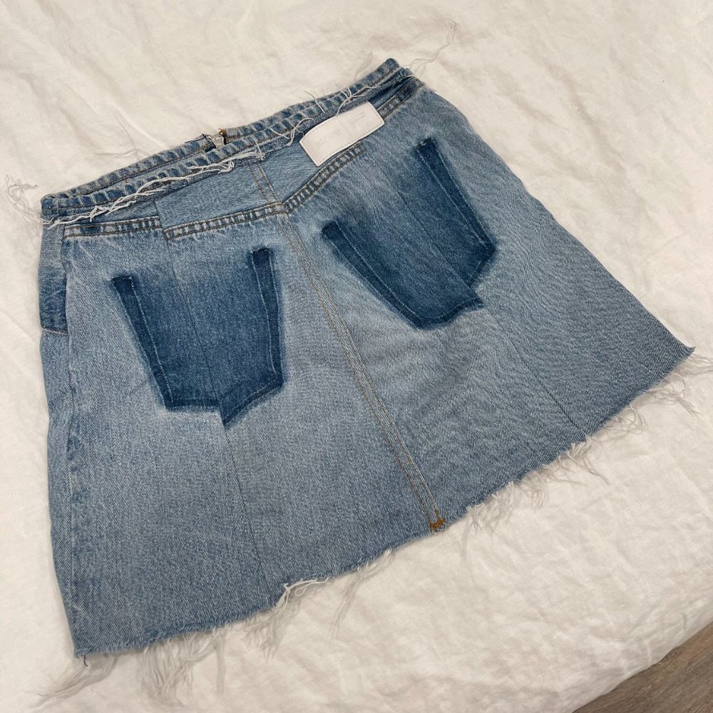 Re/Done Raw Hem Mini Skirt